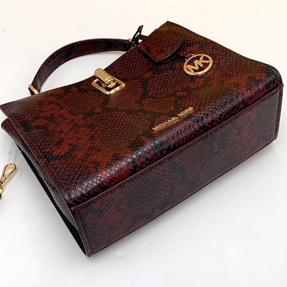 MICHAEL KORS PENELOPE MEDIUM TOP HANDLE SATCHEL MERLOT MULTI COLOR - Picture 7 of 16